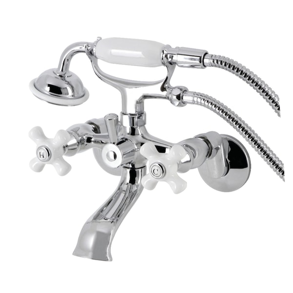 Kingston Brass KS265PXC Tub Wall Mount Clawfoot Tub Faucet with Hand Shower, Polished Chrome KS265PXC - main